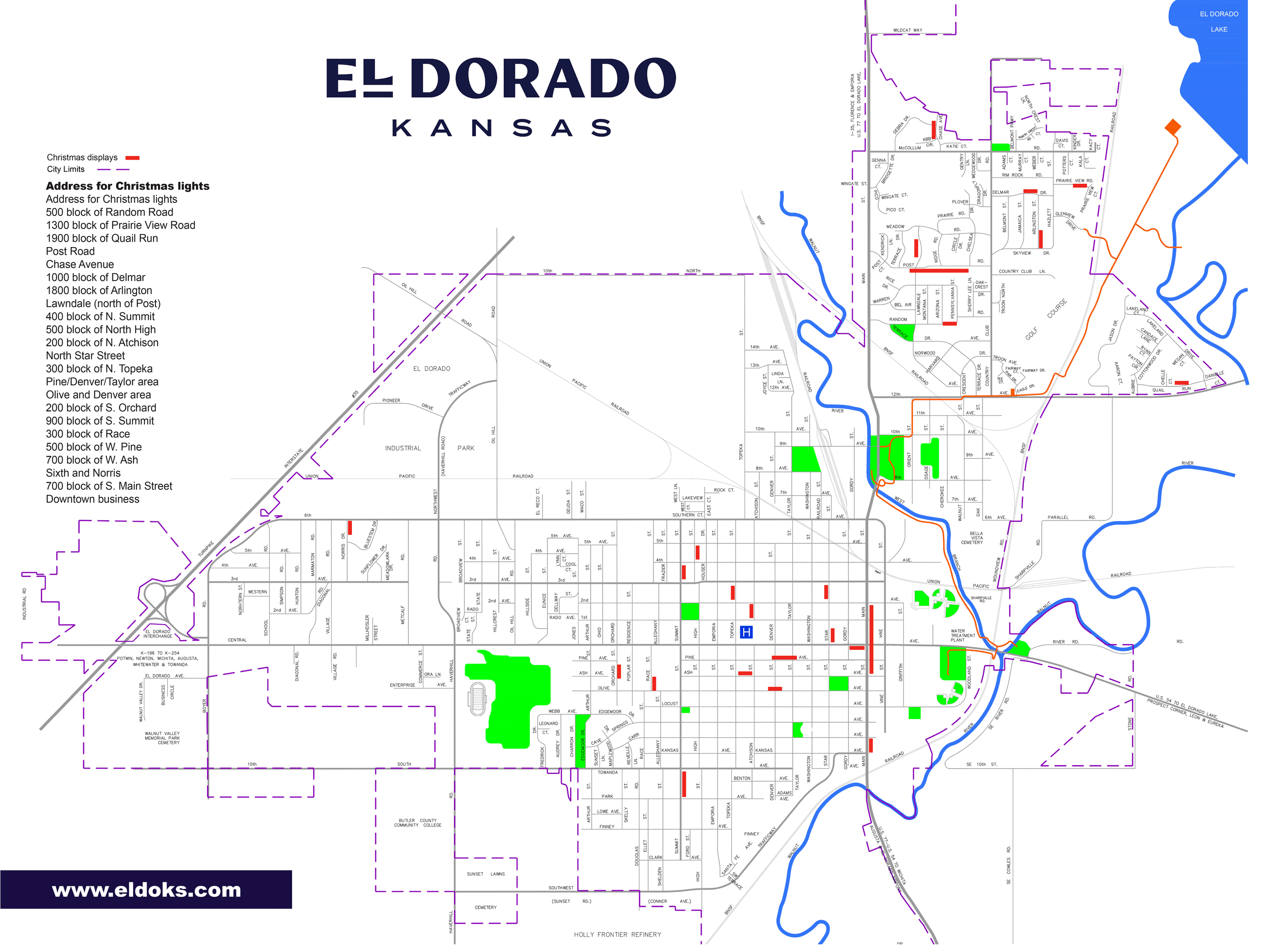 City map 2021 Christmas lights